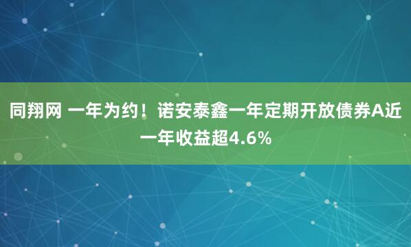 同翔网 一年为约！诺安泰鑫一年定期开放债券A近一年收益超4.6%